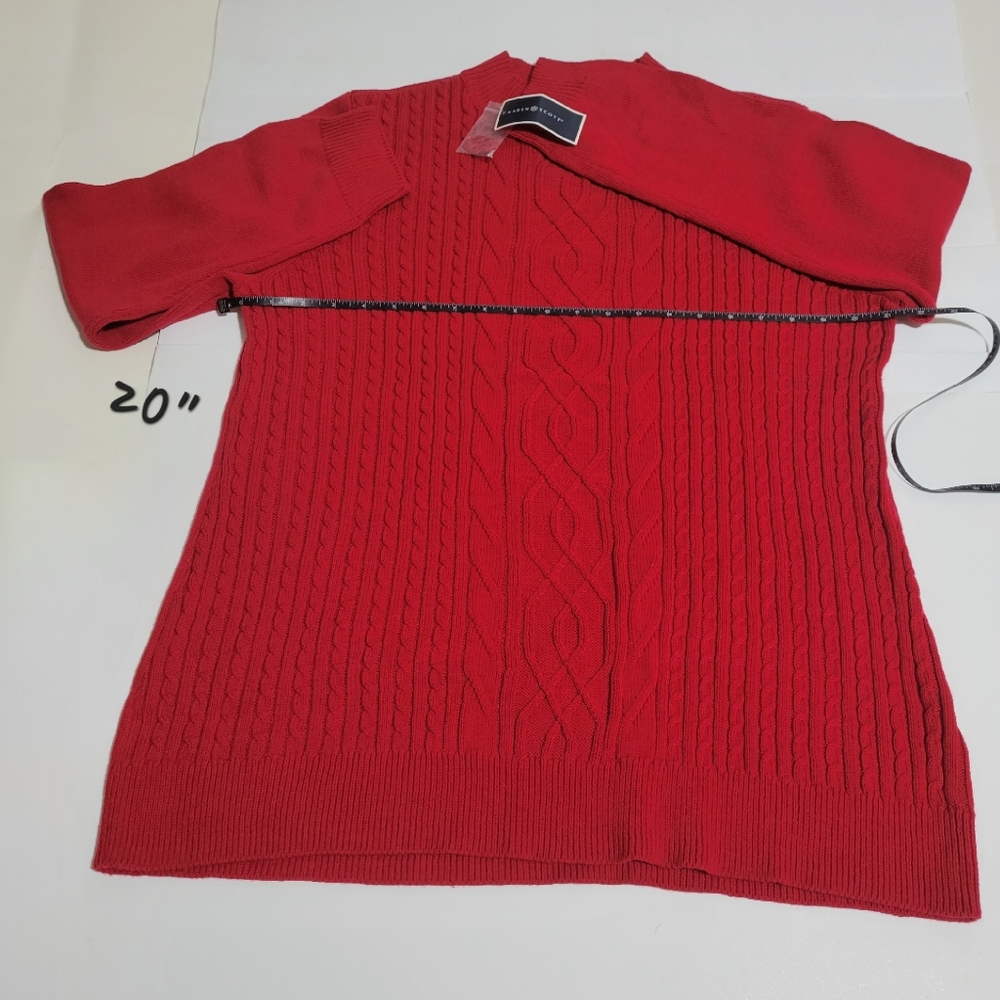 Karen Scott Cable Knit  Sweater red XL - Picture 8 of 9